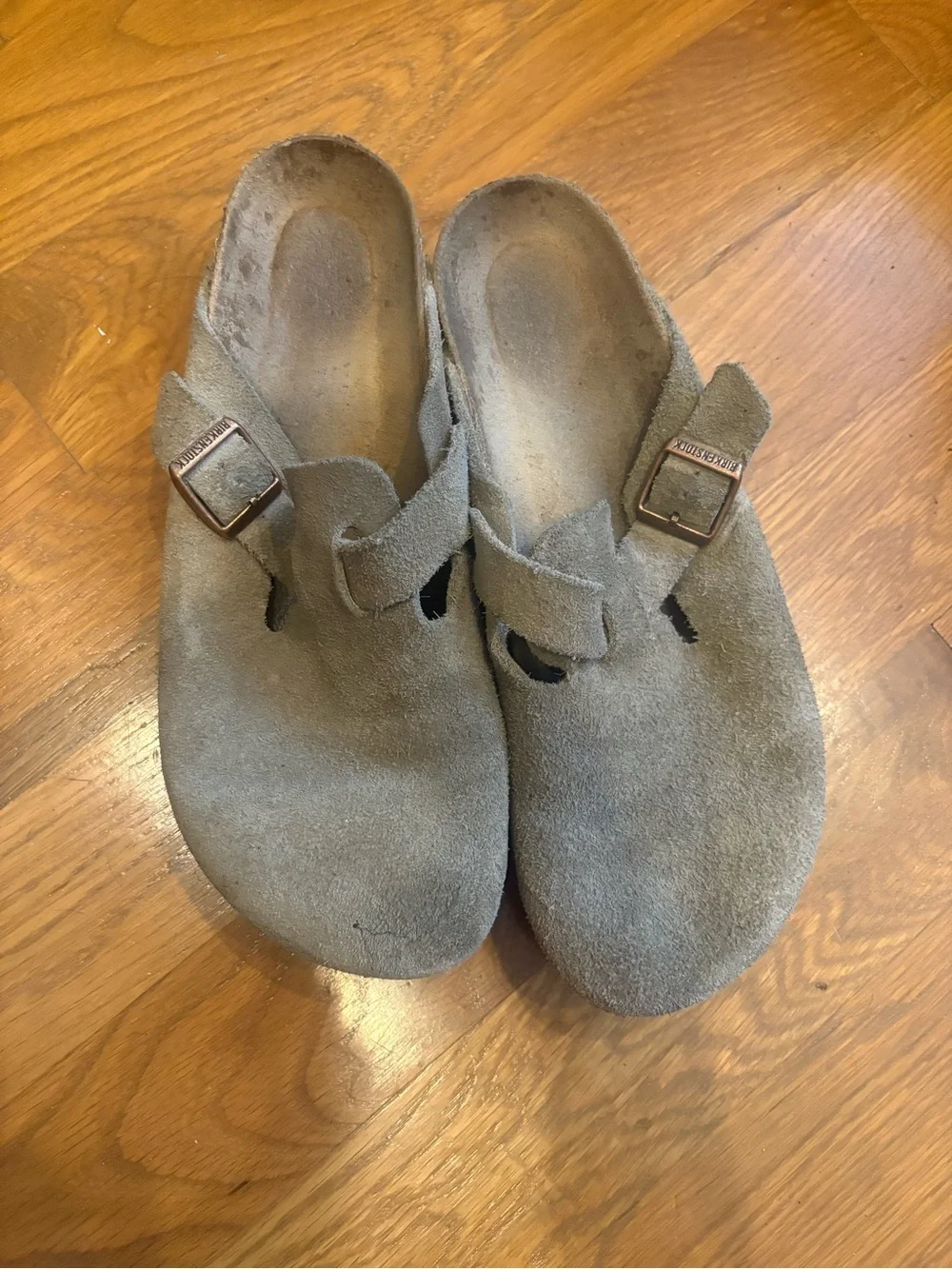 Men’s Birkenstock Suede Leather Slip-On Clog in Taupe